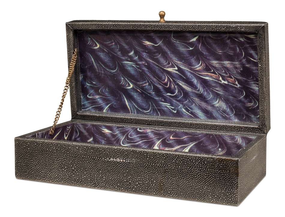 Gatsburg, Shagreen Box, Ant.Grey S/2 by Sarreid Ltd - view 3