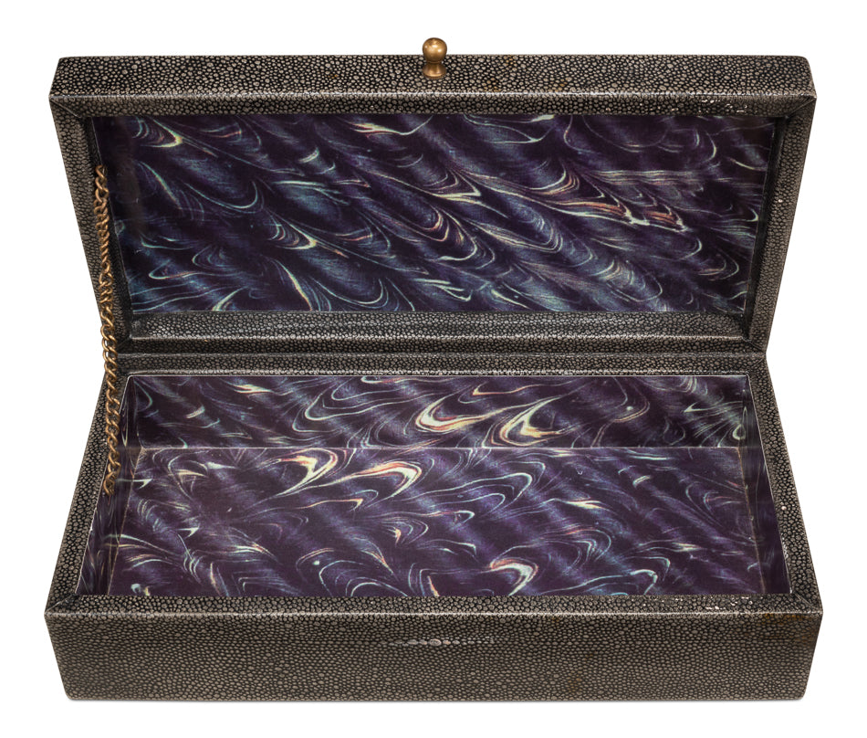 Gatsburg, Shagreen Box, Ant.Grey S/2 by Sarreid Ltd - view 5