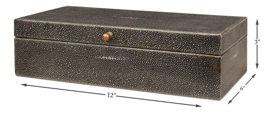 Gatsburg, Shagreen Box, Ant.Grey S/2 by Sarreid Ltd - view 7