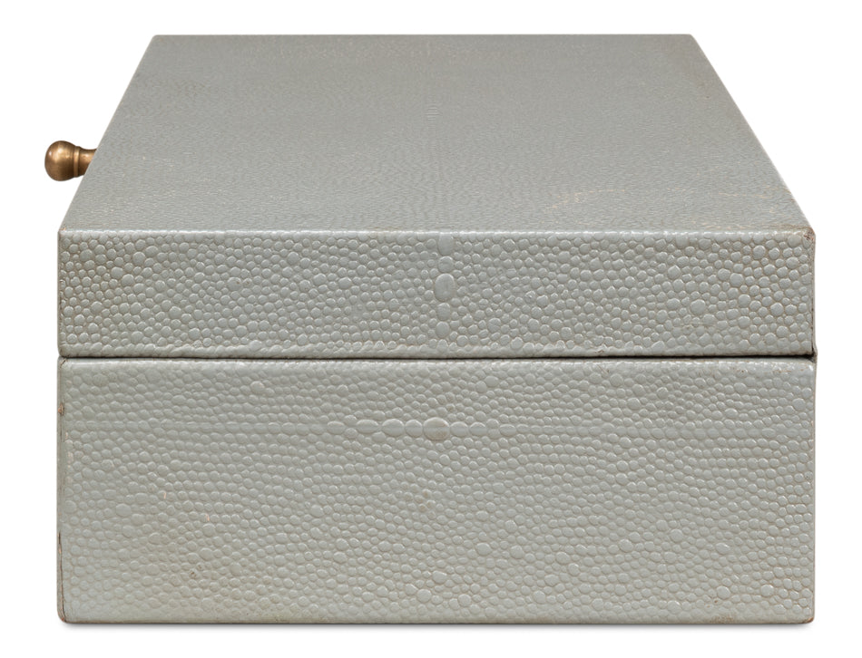Gatsburg Shagreen Box, Storm Grey, S/2 by Sarreid Ltd - view 9