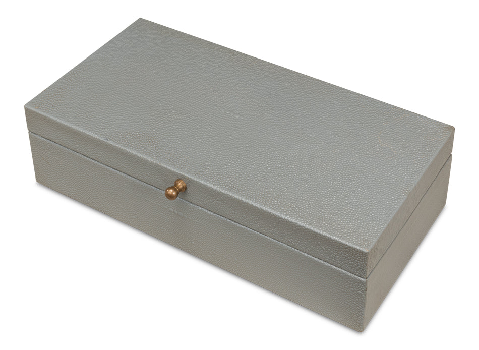 Gatsburg Shagreen Box, Storm Grey, S/2 by Sarreid Ltd - view 10
