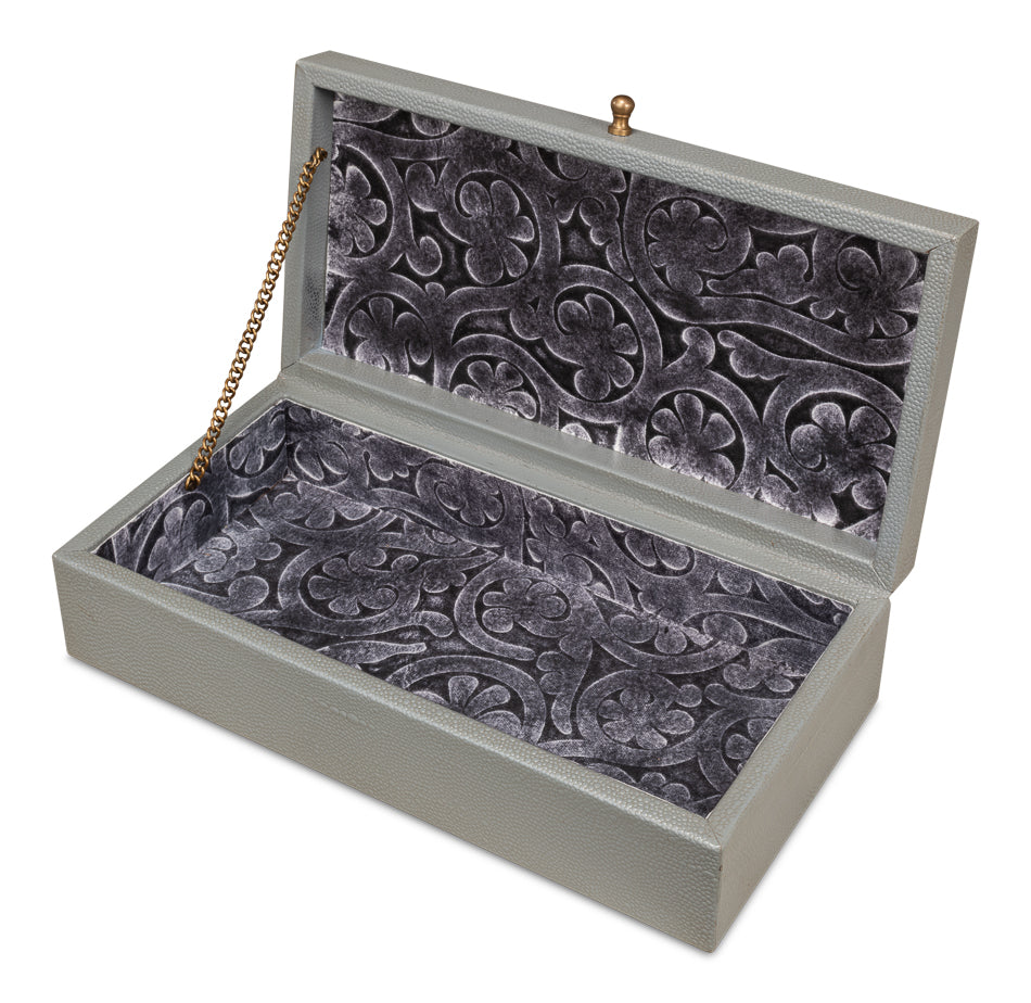 Gatsburg Shagreen Box, Storm Grey, S/2 by Sarreid Ltd - view 11