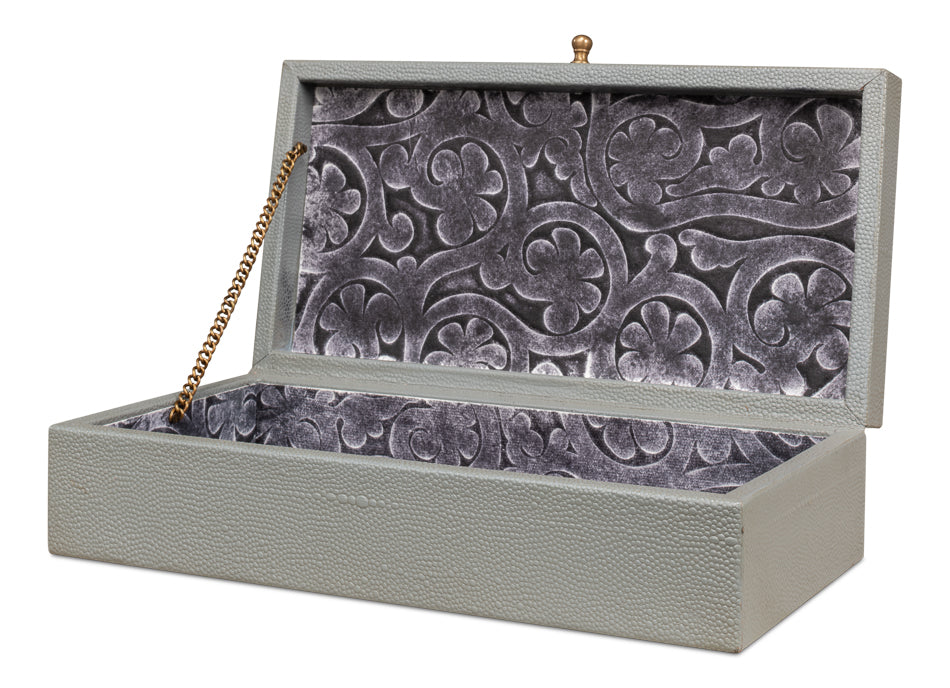 Gatsburg Shagreen Box, Storm Grey, S/2 by Sarreid Ltd - view 3