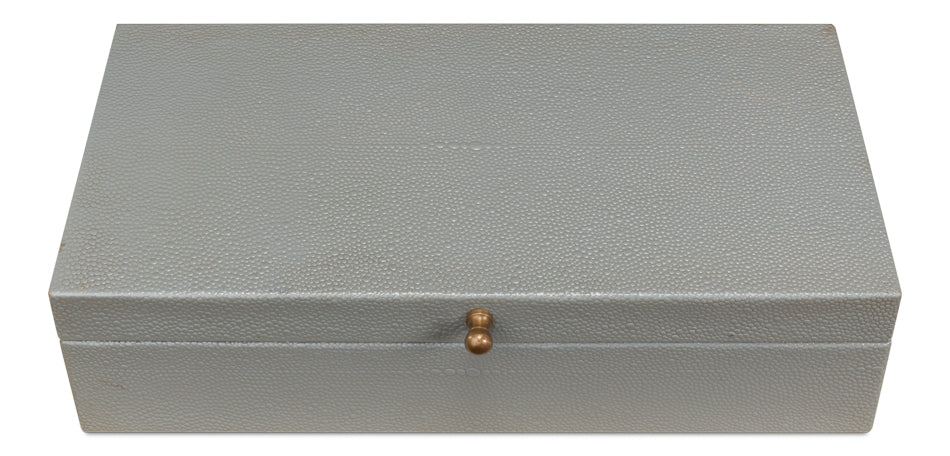 Gatsburg Shagreen Box, Storm Grey, S/2 by Sarreid Ltd - view 4