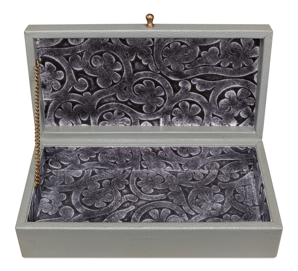 Gatsburg Shagreen Box, Storm Grey, S/2 by Sarreid Ltd - view 5