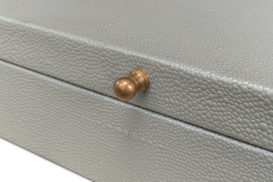 Gatsburg Shagreen Box, Storm Grey, S/2 by Sarreid Ltd - view 6