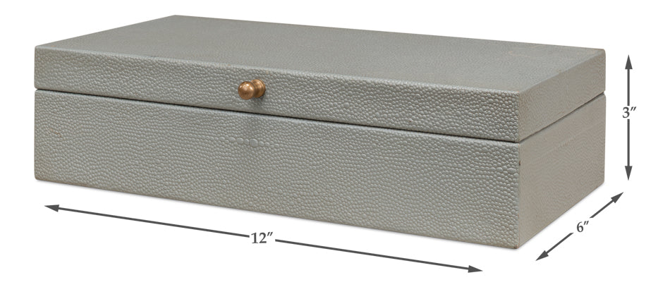 Gatsburg Shagreen Box, Storm Grey, S/2 by Sarreid Ltd - view 7