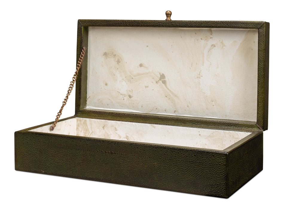 Gatsburg Shagreen Box, Leaf, Set Of 2 by Sarreid Ltd - view 3