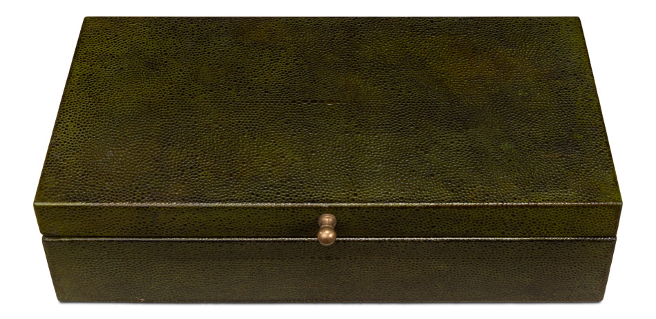 Gatsburg Shagreen Box, Leaf, Set Of 2 by Sarreid Ltd - view 4