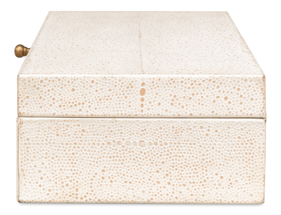 Gatsburg Shagreen Box,Osprey White, S/2 by Sarreid Ltd - view 9