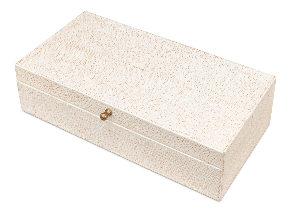 Gatsburg Shagreen Box,Osprey White, S/2 by Sarreid Ltd - view 10