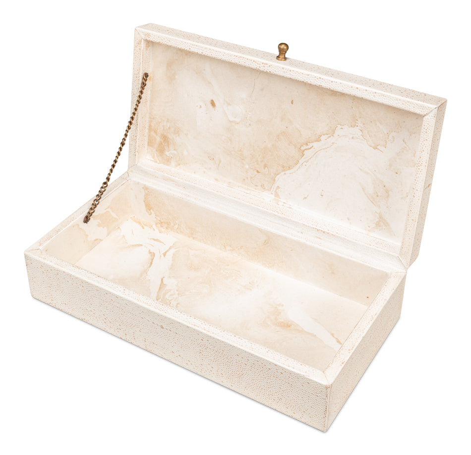 Gatsburg Shagreen Box,Osprey White, S/2 by Sarreid Ltd - view 11