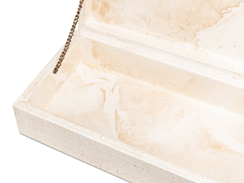 Gatsburg Shagreen Box,Osprey White, S/2 by Sarreid Ltd - view 12
