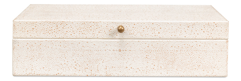 Gatsburg Shagreen Box,Osprey White, S/2 by Sarreid Ltd - view 2