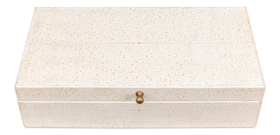 Gatsburg Shagreen Box,Osprey White, S/2 by Sarreid Ltd - view 4