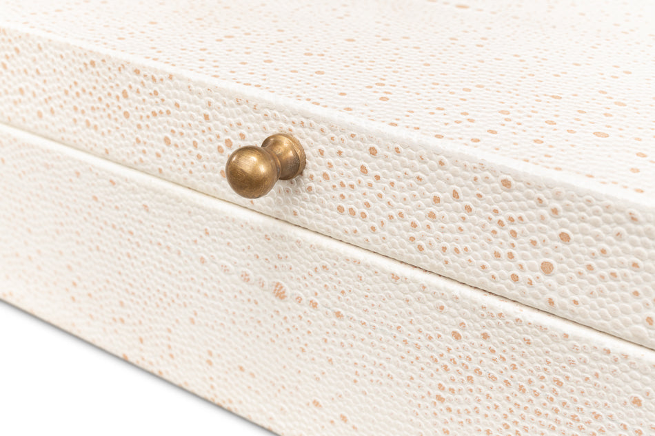 Gatsburg Shagreen Box,Osprey White, S/2 by Sarreid Ltd - view 6