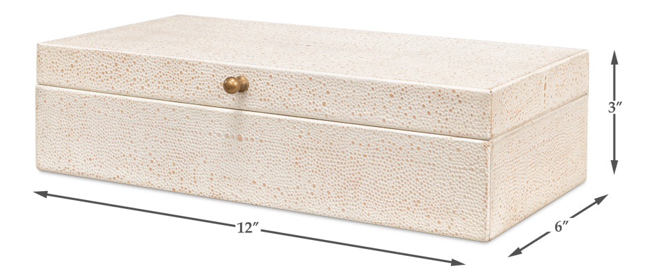 Gatsburg Shagreen Box,Osprey White, S/2 by Sarreid Ltd - view 7