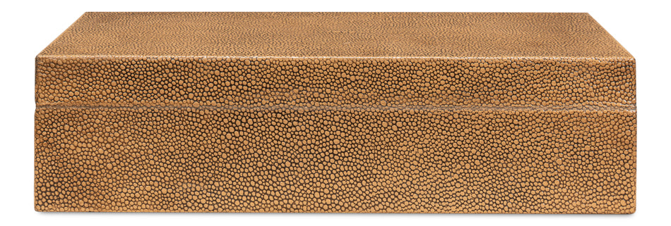 Gatsburg Shagreen Box, Tawny Brown, S/2 by Sarreid Ltd - view 8