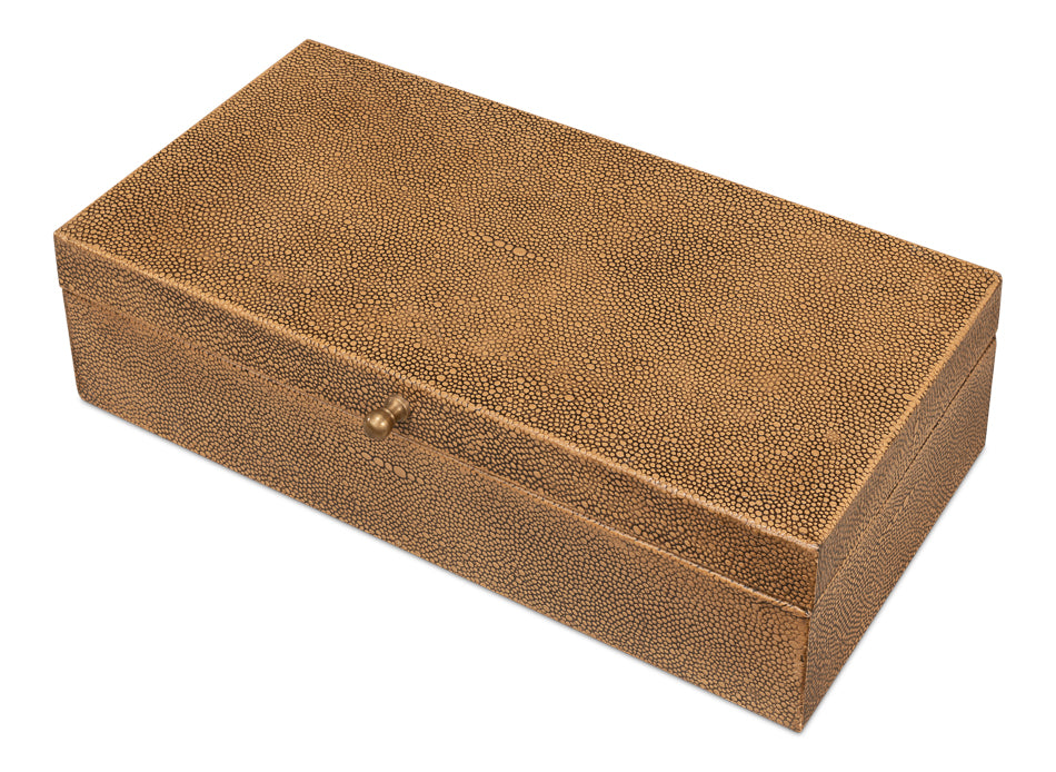 Gatsburg Shagreen Box, Tawny Brown, S/2 by Sarreid Ltd - view 10