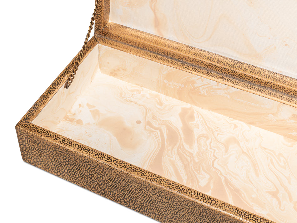 Gatsburg Shagreen Box, Tawny Brown, S/2 by Sarreid Ltd - view 12