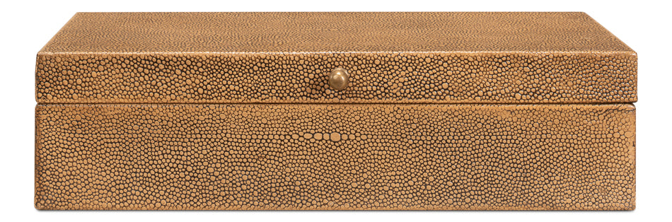 Gatsburg Shagreen Box, Tawny Brown, S/2 by Sarreid Ltd - view 2