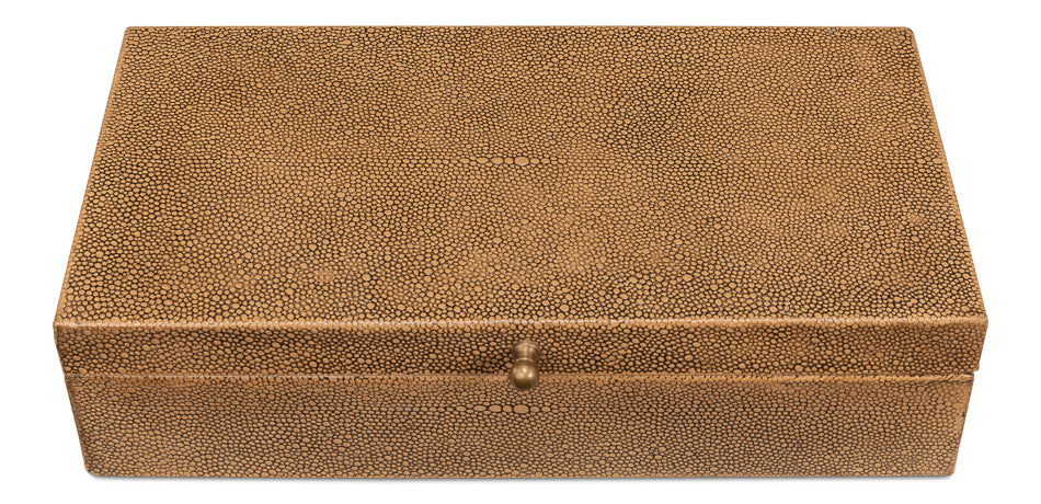 Gatsburg Shagreen Box, Tawny Brown, S/2 by Sarreid Ltd - view 4