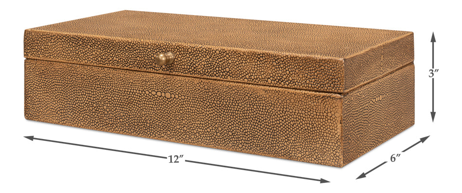 Gatsburg Shagreen Box, Tawny Brown, S/2 by Sarreid Ltd - view 7