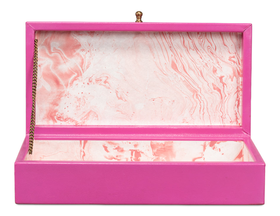 Gatsburg Shagreen Box, Pink, Set Of 2 by Sarreid Ltd - view 3
