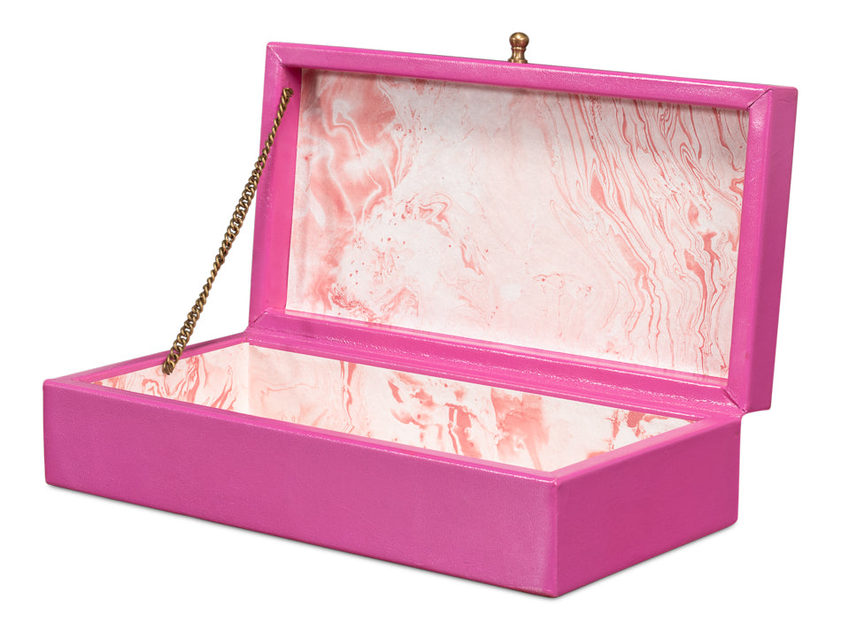 Gatsburg Shagreen Box, Pink, Set Of 2 by Sarreid Ltd - view 4