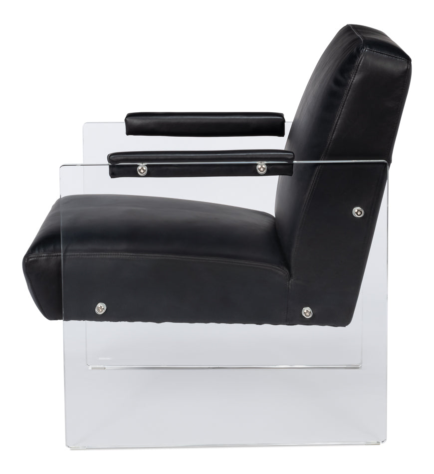 Holloway Armchair, Onyx Black by Sarreid Ltd - view 3