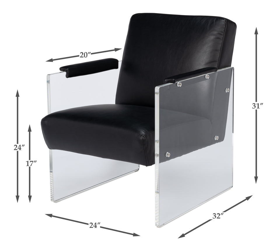 Holloway Armchair, Onyx Black by Sarreid Ltd - view 7