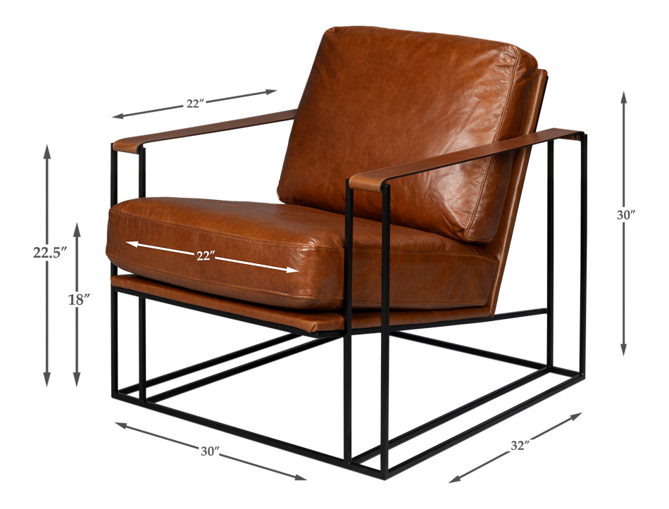 Oryan Chair, Havana Brown by Sarreid Ltd - view 7
