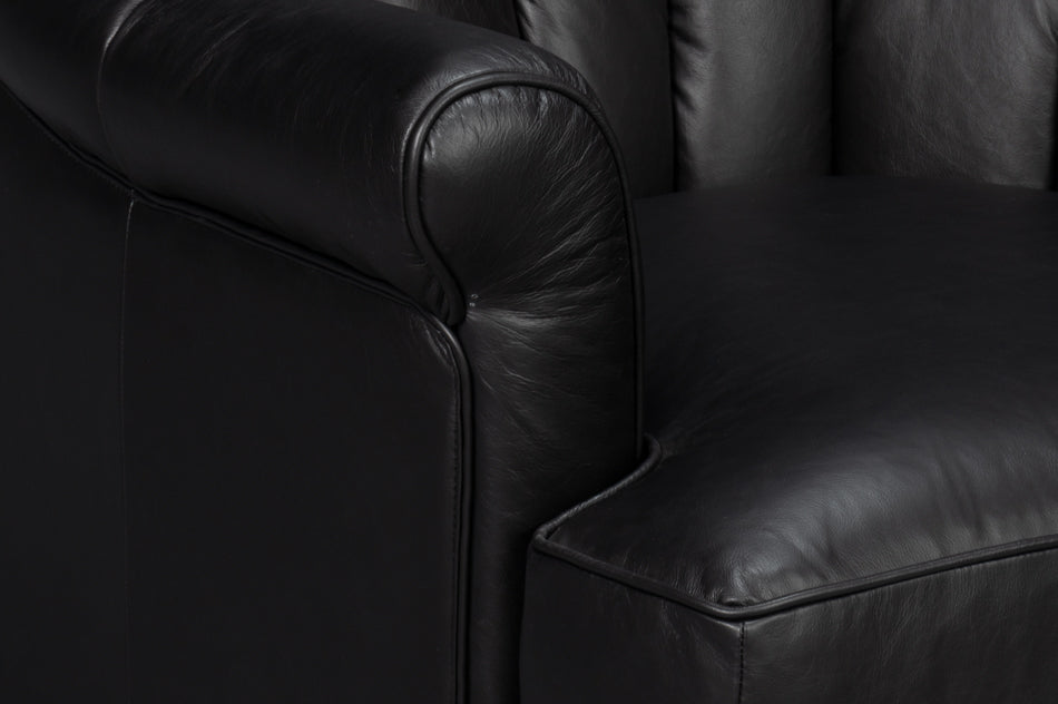 Scoth Swivel Chair In Distilled Lthr,Blk by Sarreid Ltd - view 10