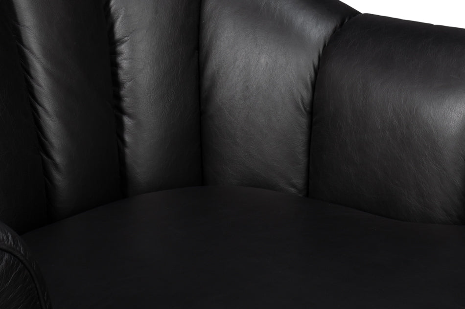 Scoth Swivel Chair In Distilled Lthr,Blk by Sarreid Ltd - view 11