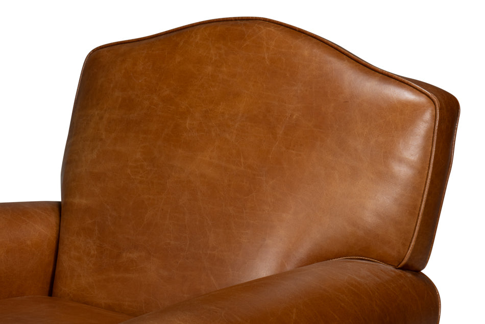 Elite French Club Swivel Chair,Cuba Brn by Sarreid Ltd - view 9