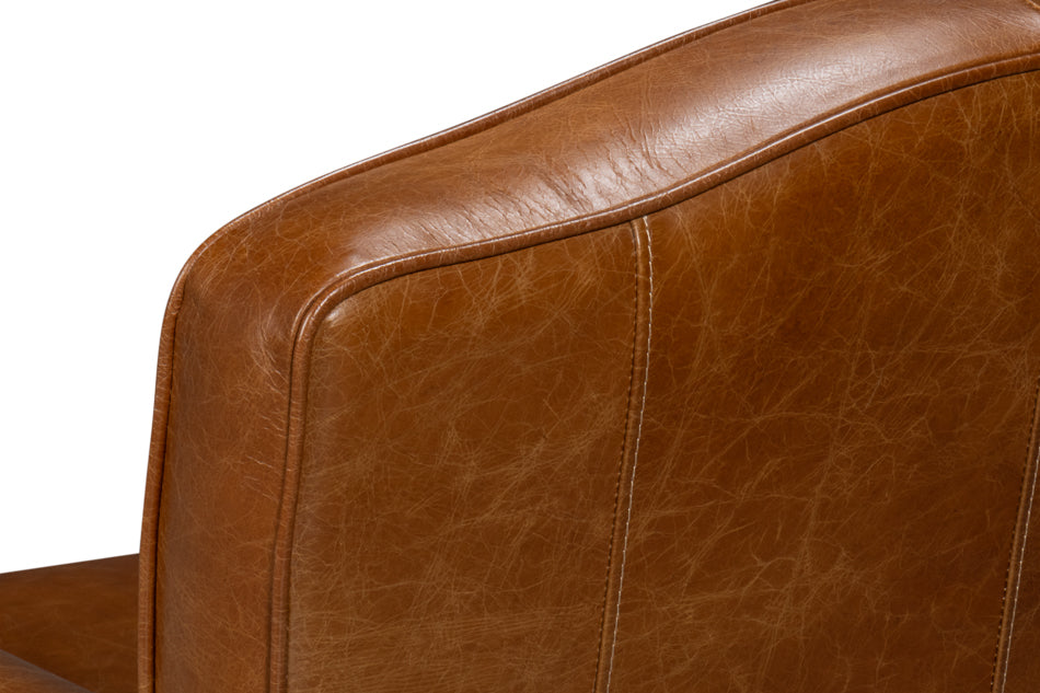 Elite French Club Swivel Chair,Cuba Brn by Sarreid Ltd - view 10