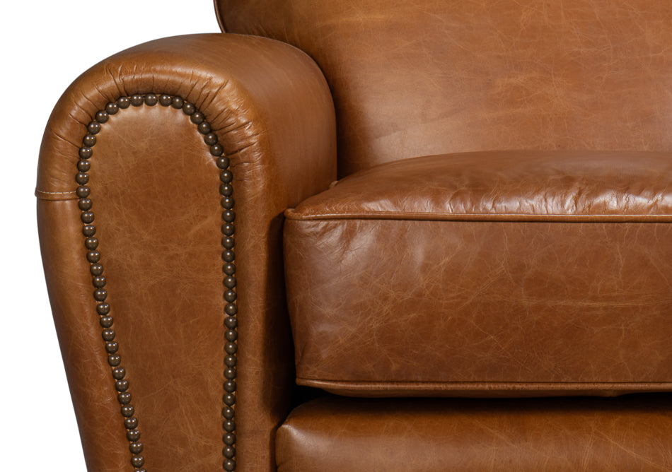 Elite French Club Swivel Chair,Cuba Brn by Sarreid Ltd - view 6