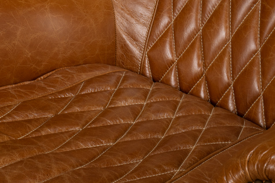 Bugatti Leather Swivel Chair, Cuba Brown by Sarreid Ltd - view 11