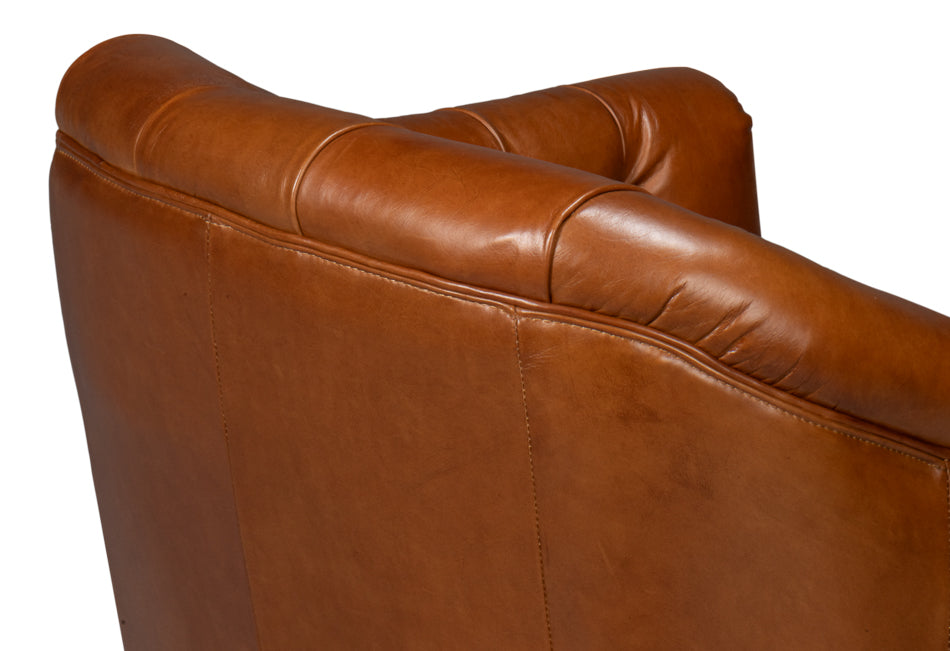 Coolidge Leather Swivel Chair,Havana Brn by Sarreid Ltd - view 8