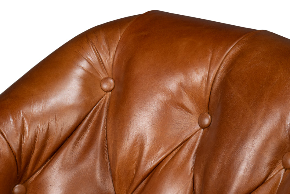 Coolidge Leather Swivel Chair,Havana Brn by Sarreid Ltd - view 9