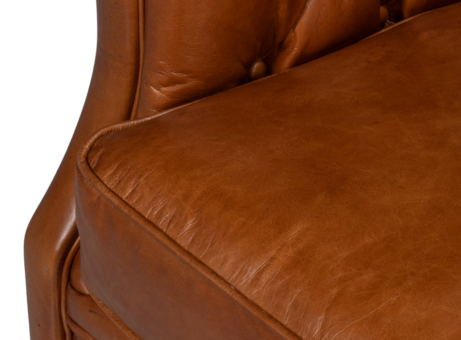 Coolidge Leather Swivel Chair,Havana Brn by Sarreid Ltd - view 10