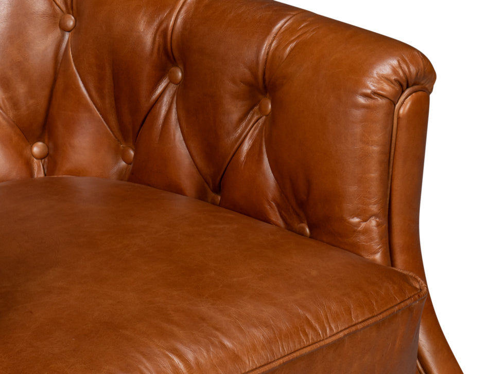 Coolidge Leather Swivel Chair,Havana Brn by Sarreid Ltd - view 11