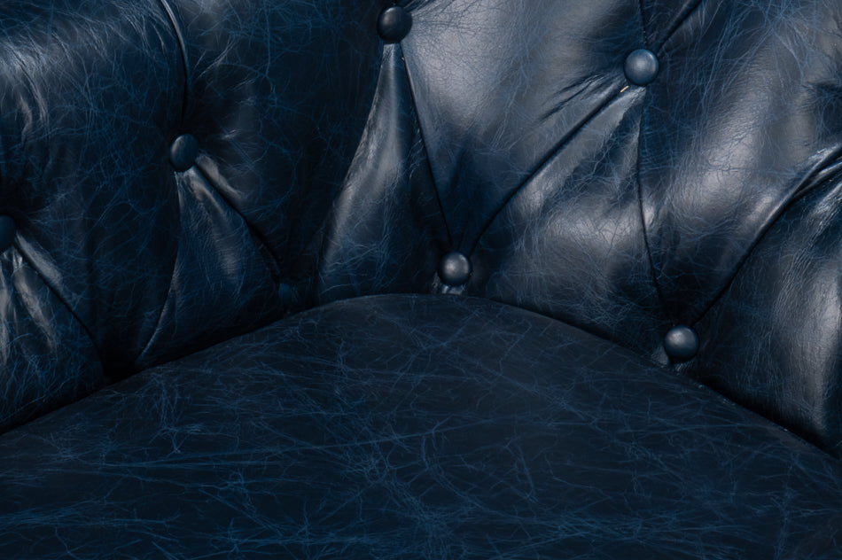 Coolidge Leather Swivel Chair, Blue by Sarreid Ltd - view 10