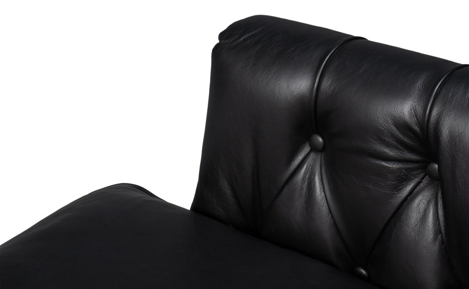 Coolidge Leather Swivel Chair, Black by Sarreid Ltd - view 6