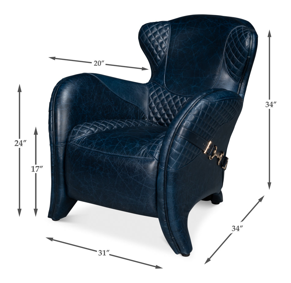 Hera Arm Chair, Chateau Blue by Sarreid Ltd - view 7