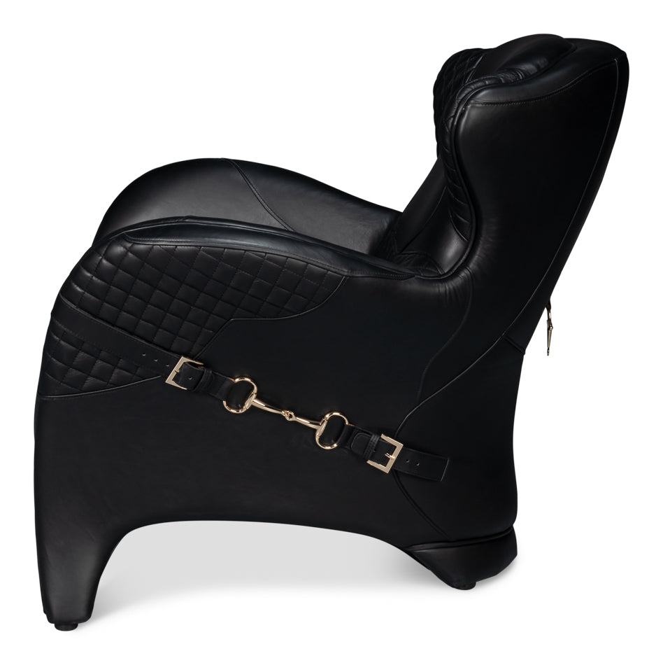 Hera Arm Chair, Onyx Black by Sarreid Ltd - view 3