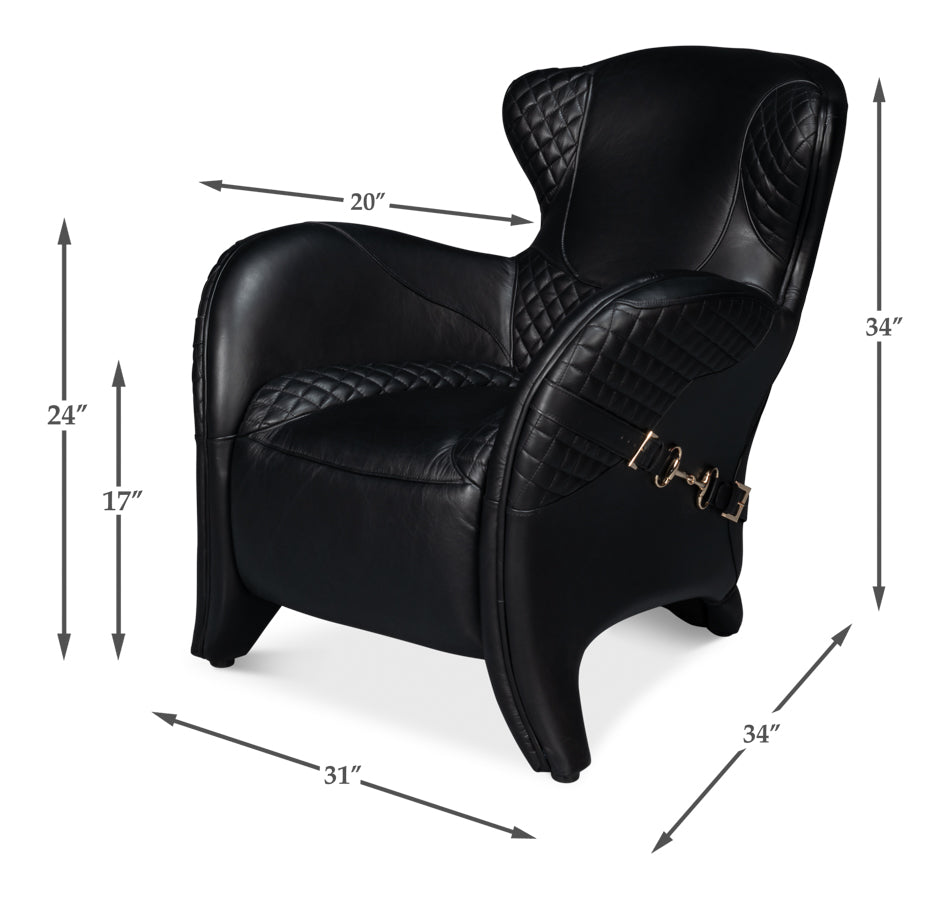 Hera Arm Chair, Onyx Black by Sarreid Ltd - view 7