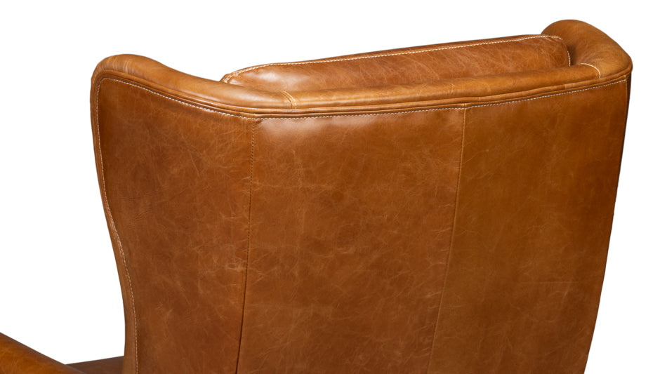 Elite Wing Lounge Chair, Cuba Brown by Sarreid Ltd - view 8