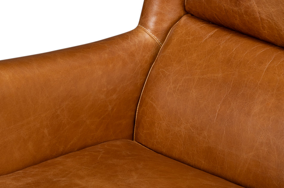 Elite Wing Lounge Chair, Cuba Brown by Sarreid Ltd - view 10