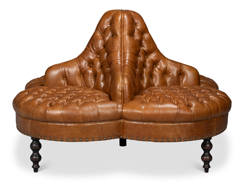 Lobby Sofa, Cuba Brown by Sarreid Ltd - view 2